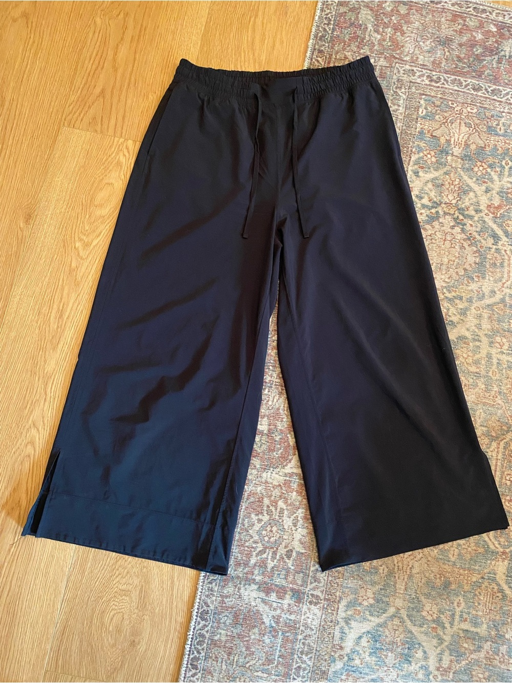 CRZ YOGA Wide Leg Travel Pants Black Stretch Pull On Athleisure Size XL